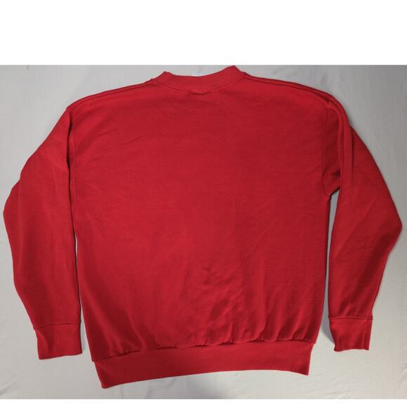 VTG Midland Sport Christmas Sweatshirt Santa Tree Snowmen Red XL USA - Picture 4 of 12